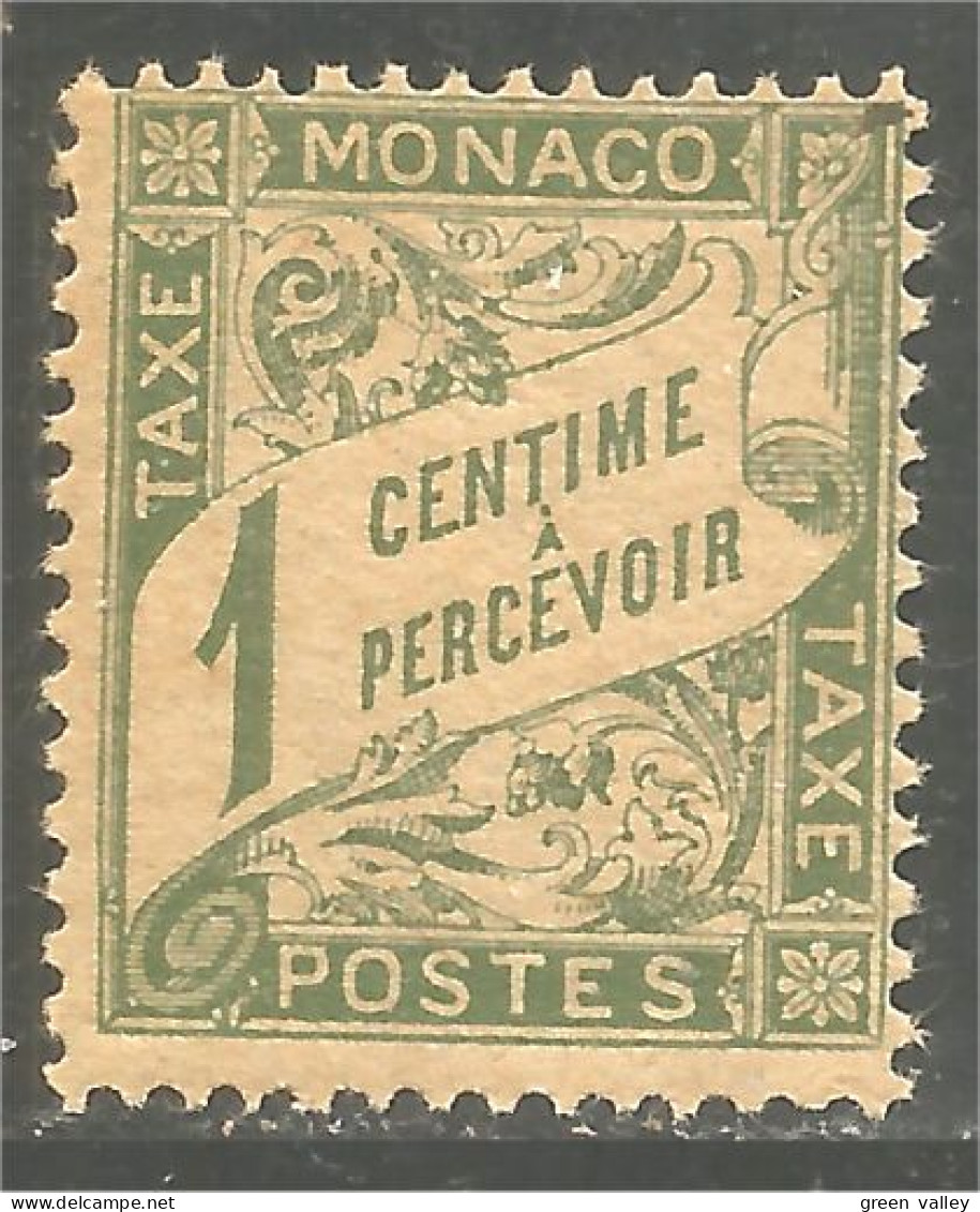 630 Monaco 1905 Yv 1 Taxe Postage Due 1c Olive MH * Neuf (MON-336) - Postage Due