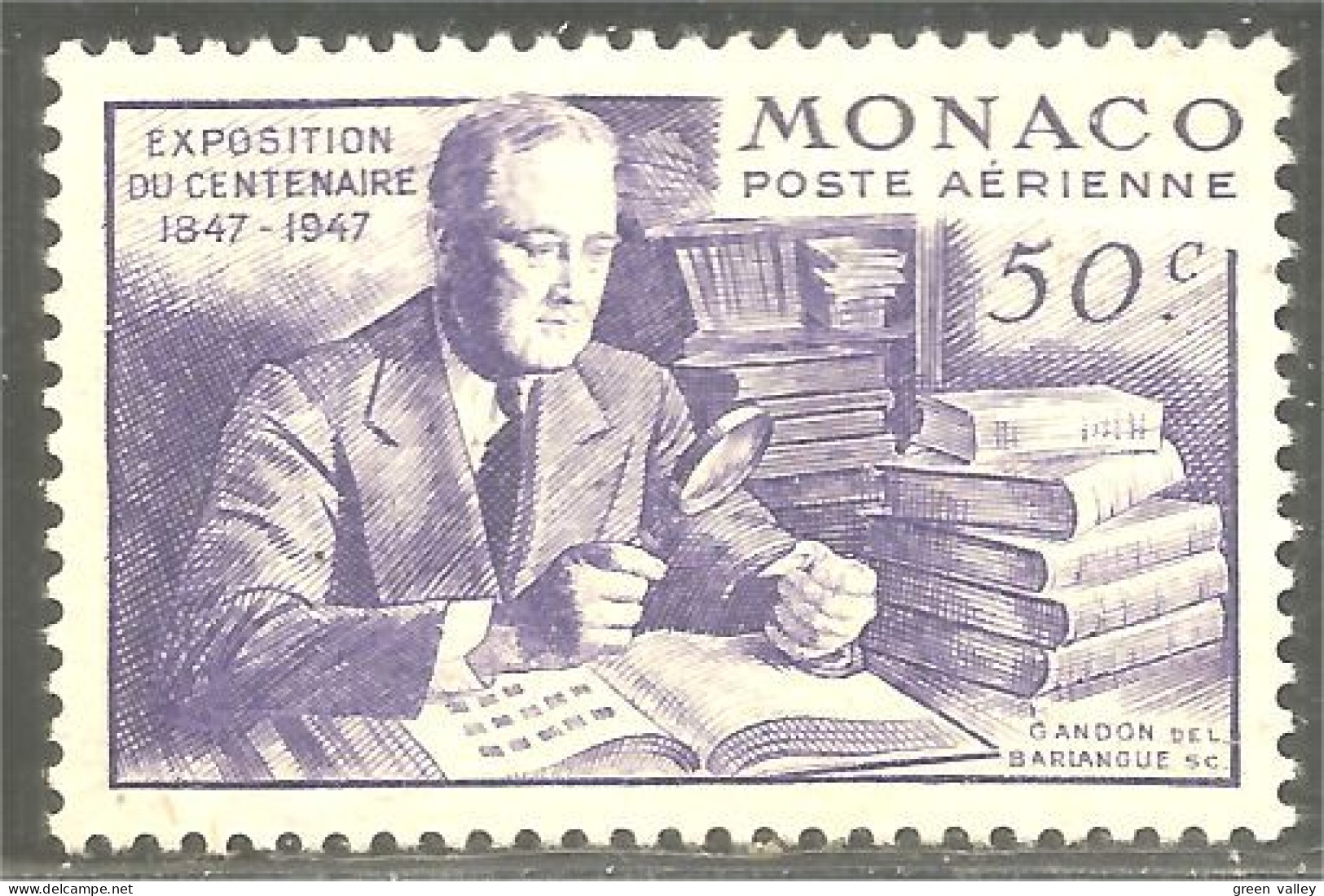 630 Monaco 1947 PA 22 Roosevelt Collection Timbres MH * Neuf Légère (MON-329a) - Poste Aérienne