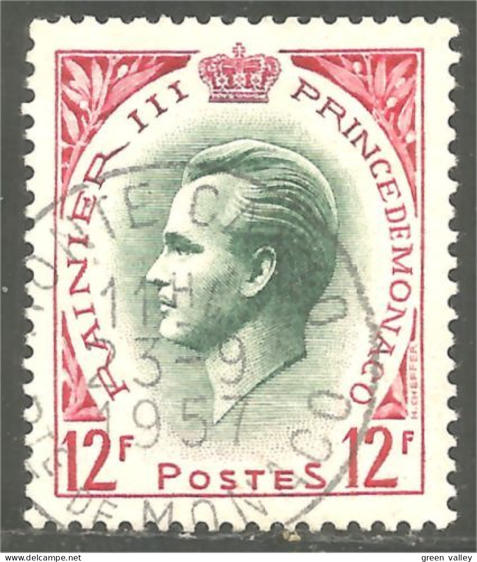 630 Monaco 1955 Yv 423 Prince Rainier III 12f (MON-298) - Used Stamps