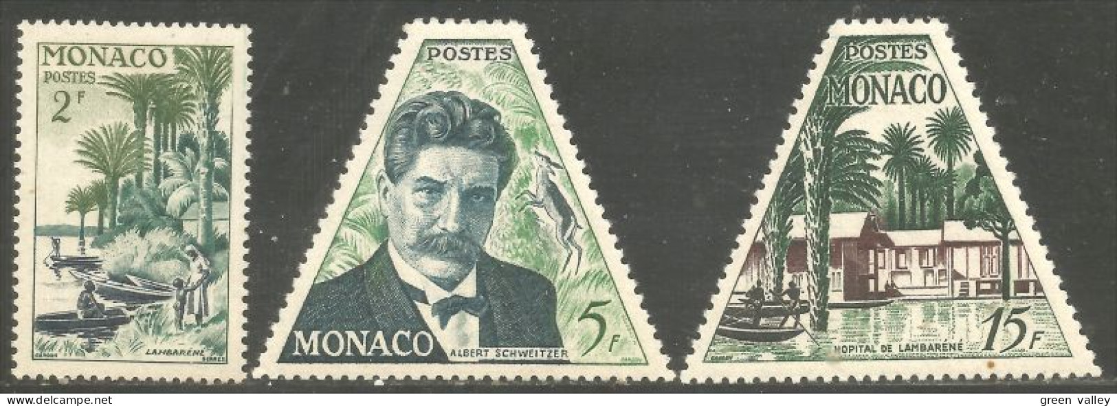 630 Monaco 1955 Yv 412-414 Dr Schweitzer Prix Nobel Prize Lambaréné MNH ** Neuf SC (MON-294a) - Albert Schweitzer