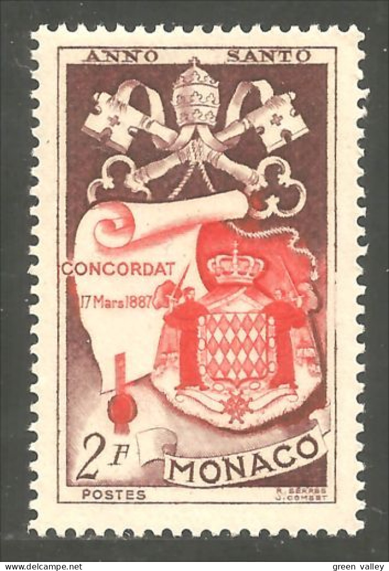 630 Monaco 1951 Yv 356 Concordat 1887 Armoiries Coat Arms MH * Neuf Très Légère (MON-278) - Briefmarken