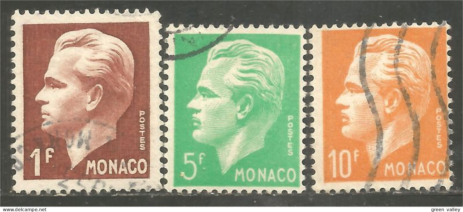 630 Monaco 1950 Yv 345 349-350 Prince Rainier III (MON-271) - Gebruikt