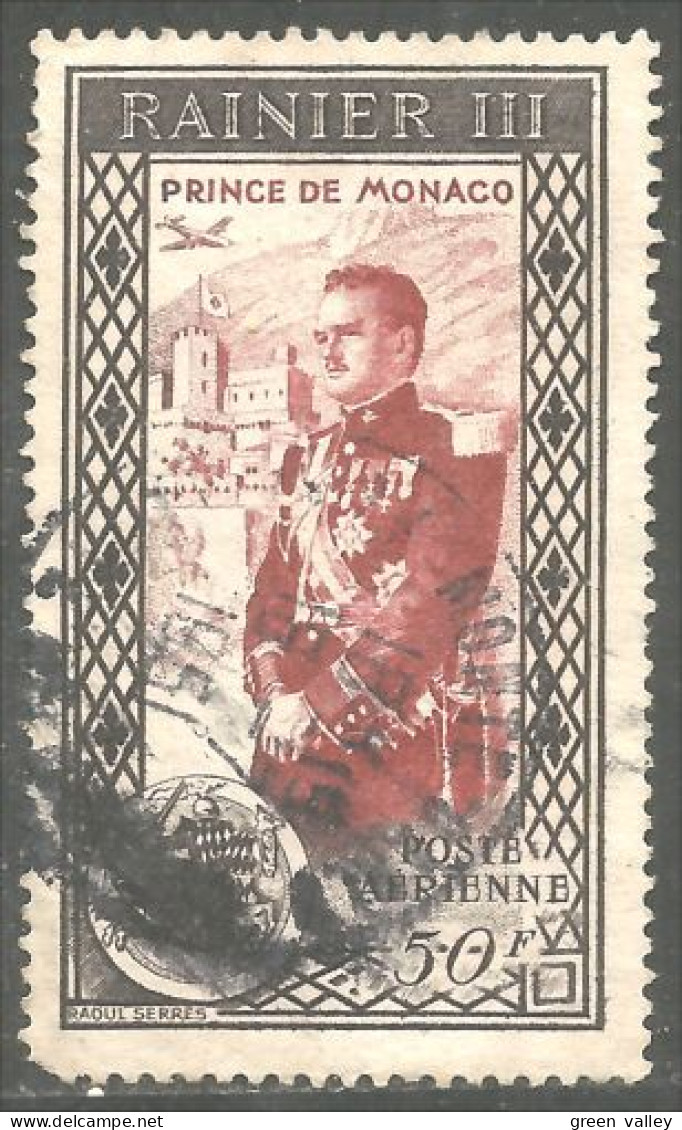 630 Monaco 1949 Yv PA 49 Prince Rainier III Uniforme 50c (MON-267) - Gebraucht