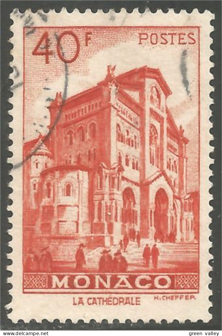 630 Monaco 1948 Yv 313B 40f Cathedrale Cathedral Kirch TB (MON-226b) - Oblitérés