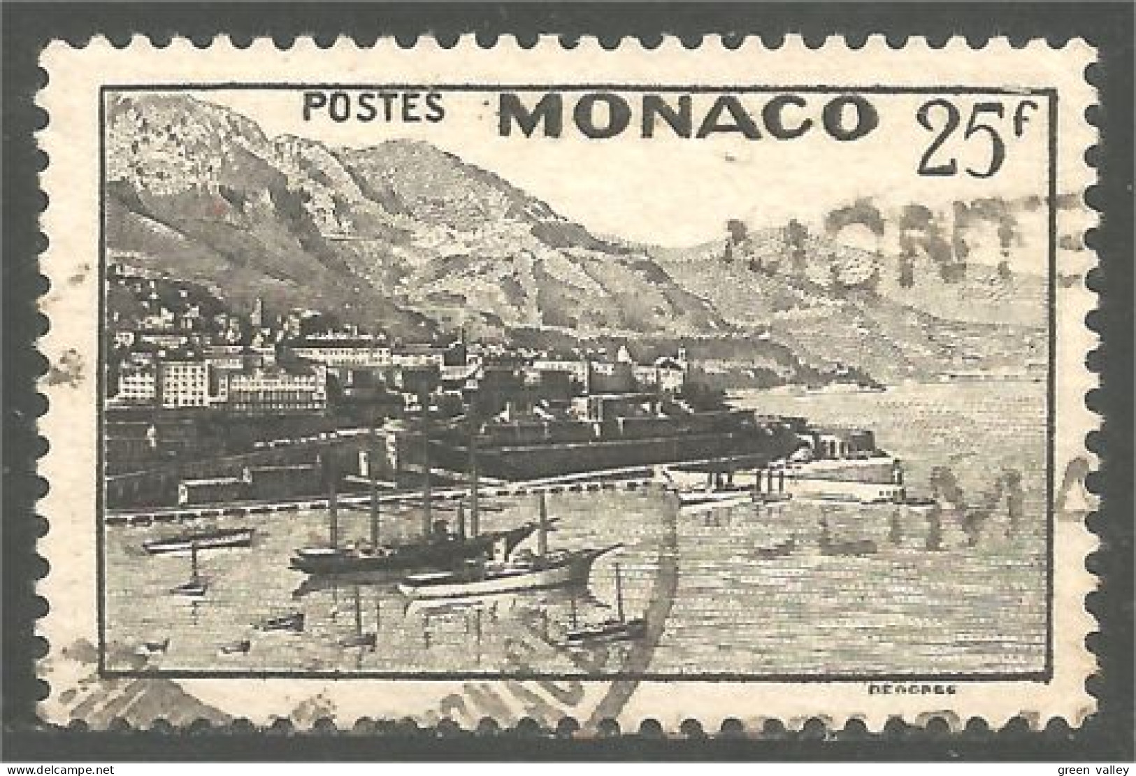 630 Monaco 1948 Yv 313 25f Noir Bateaux Boats Ships (MON-223) - Gebruikt