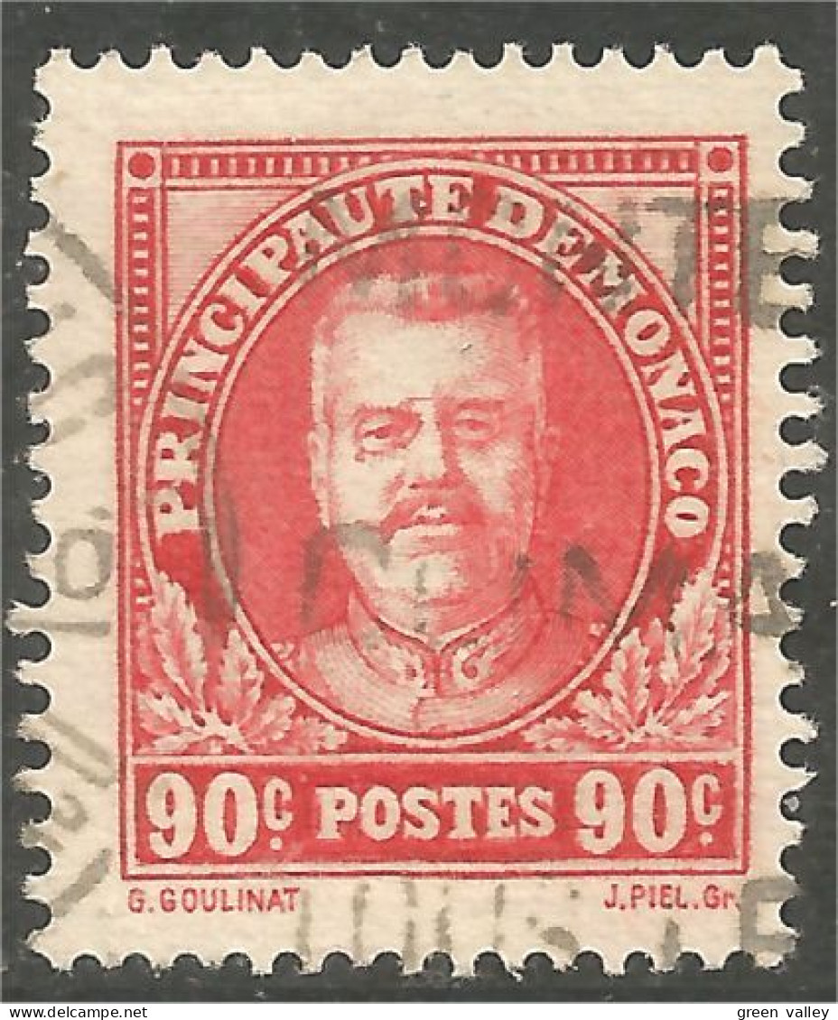 630 Monaco 1933 Yv 116 Prince Louis II 90c Rouge TB (MON-178) - Usados