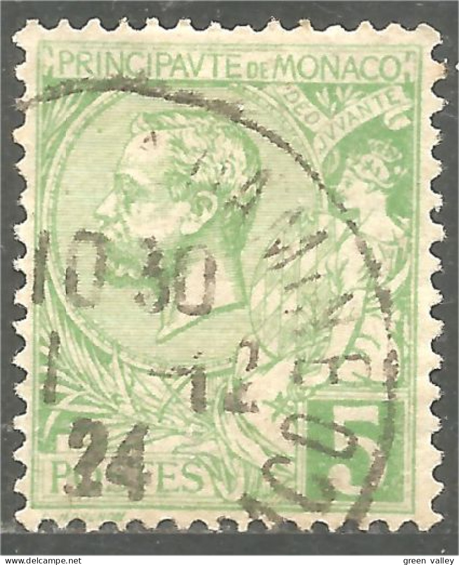 630 Monaco 1901 Yv 22 Prince Albert I 5c Vert Obl CONDAMINE TTB (MON-162) - Oblitérés