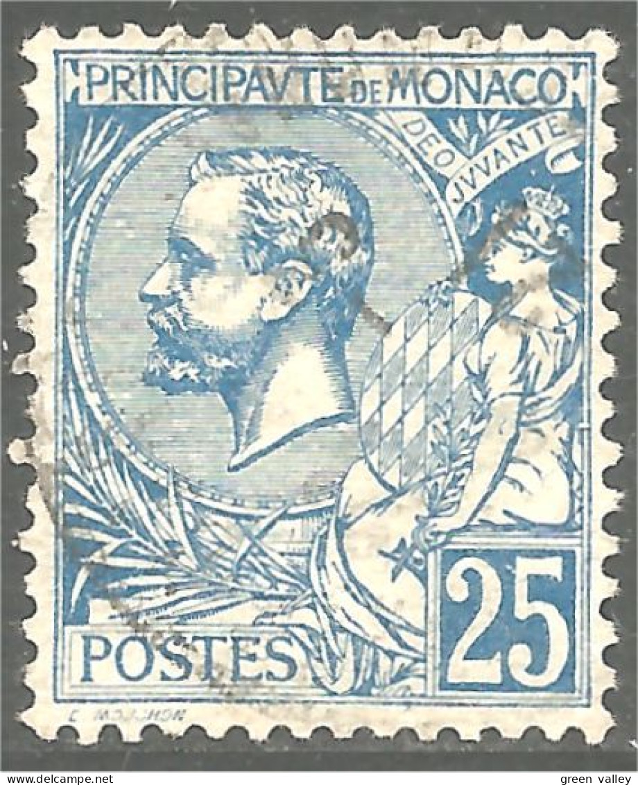 630 Monaco 1901 Yv 25 Prince Albert I 25c Bleu TTB (MON-165c) - Used Stamps
