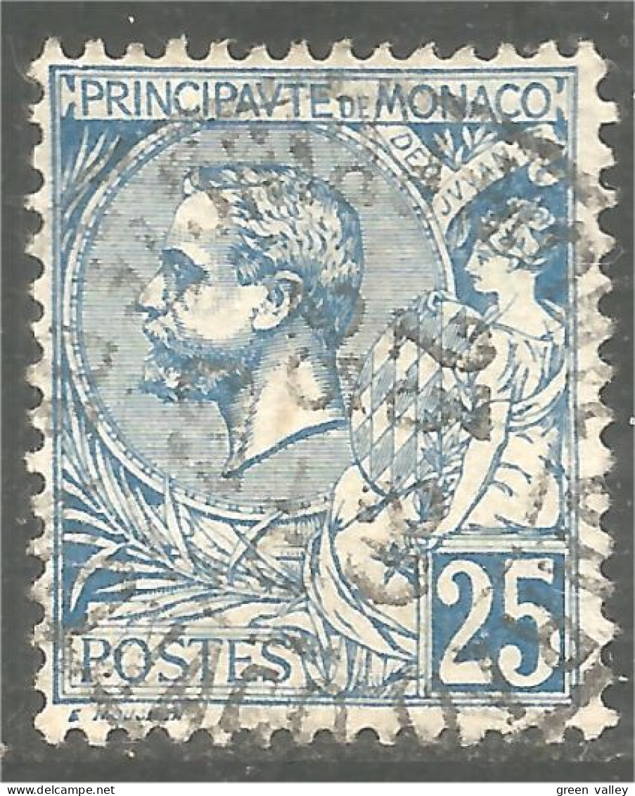 630 Monaco 1901 Yv 25 Prince Albert I 25c Bleu TTB (MON-165a) - Oblitérés
