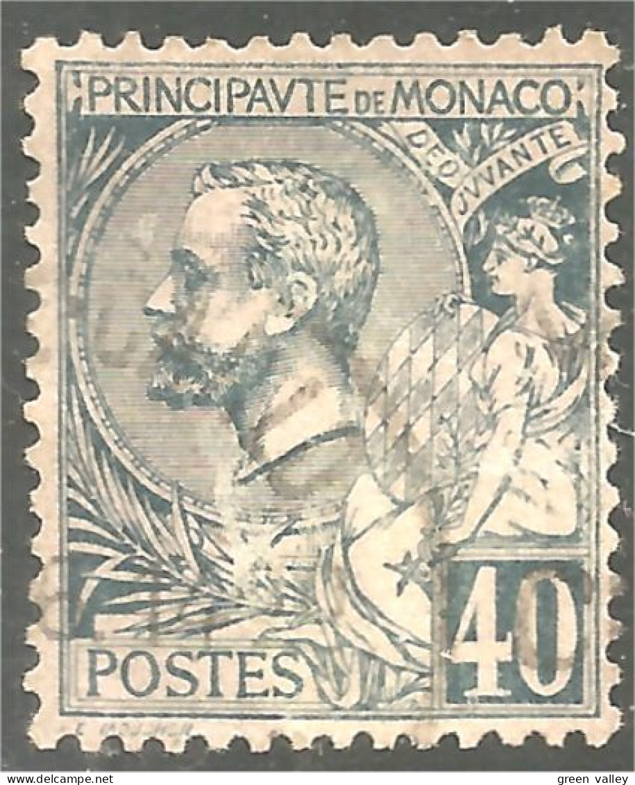 630 Monaco 1881 Yv 17 Prince Albert I 40c Bleu TB (MON-159c) - Oblitérés
