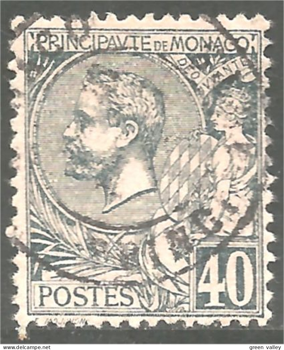 630 Monaco 1881 Yv 17 Prince Albert I 40c Bleu TTB (MON-159b) - Oblitérés