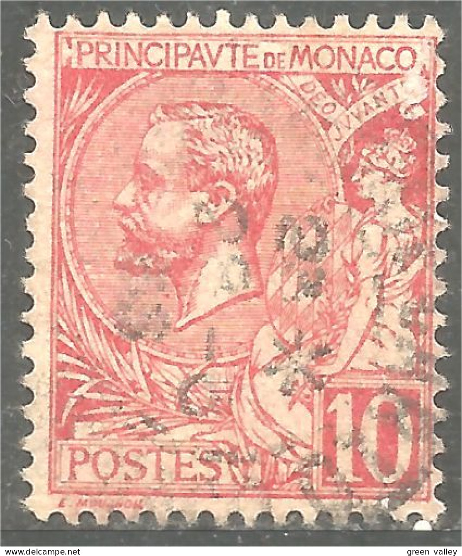 630 Monaco 1901 Yv 23 Prince Albert I 10c Rose TTB (MON-163a) - Used Stamps