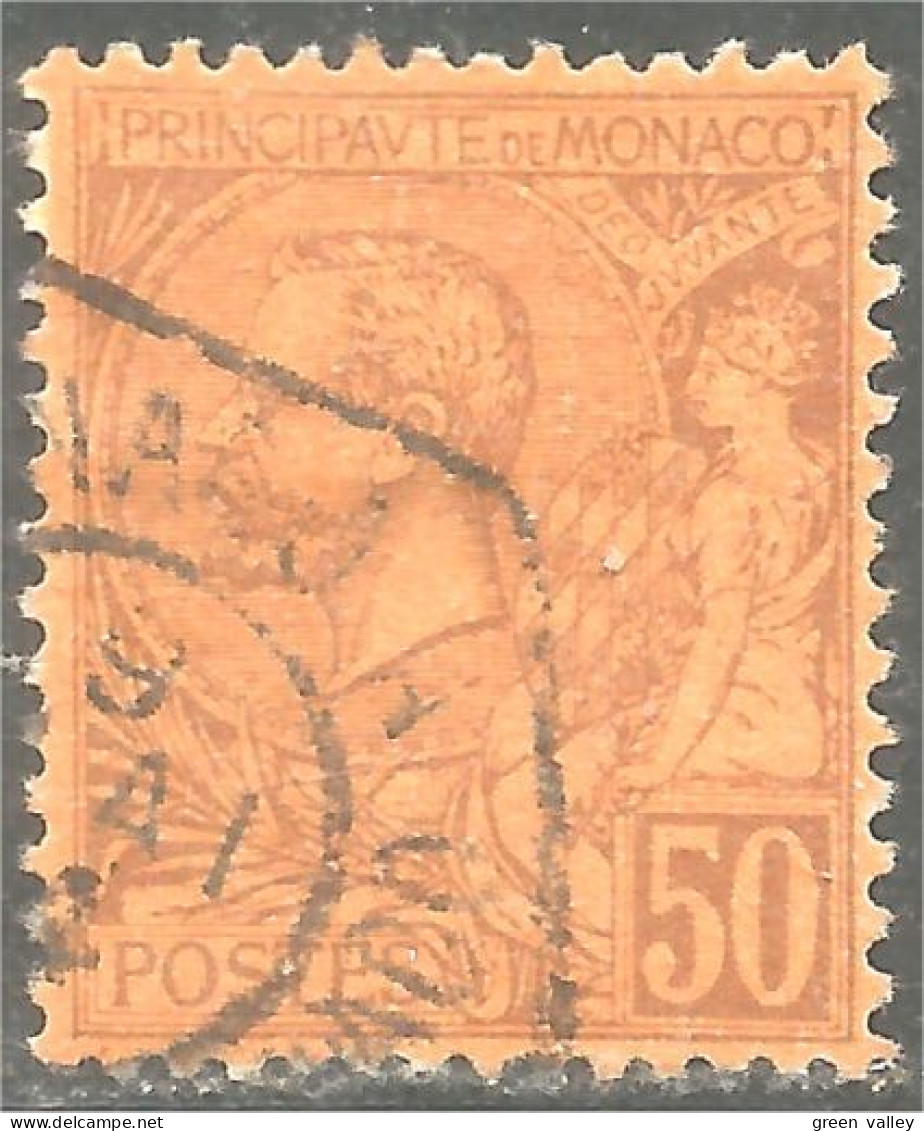 630 Monaco 1881 Yv 18 Prince Albert I 50c Lilas-brun TTB (MON-160) - Gebraucht