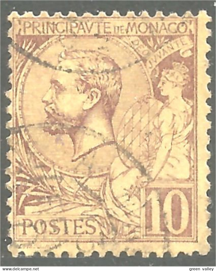 630 Monaco 1881 Yv 13 Prince Albert I 10c Lilas-brun (MON-157) - Used Stamps