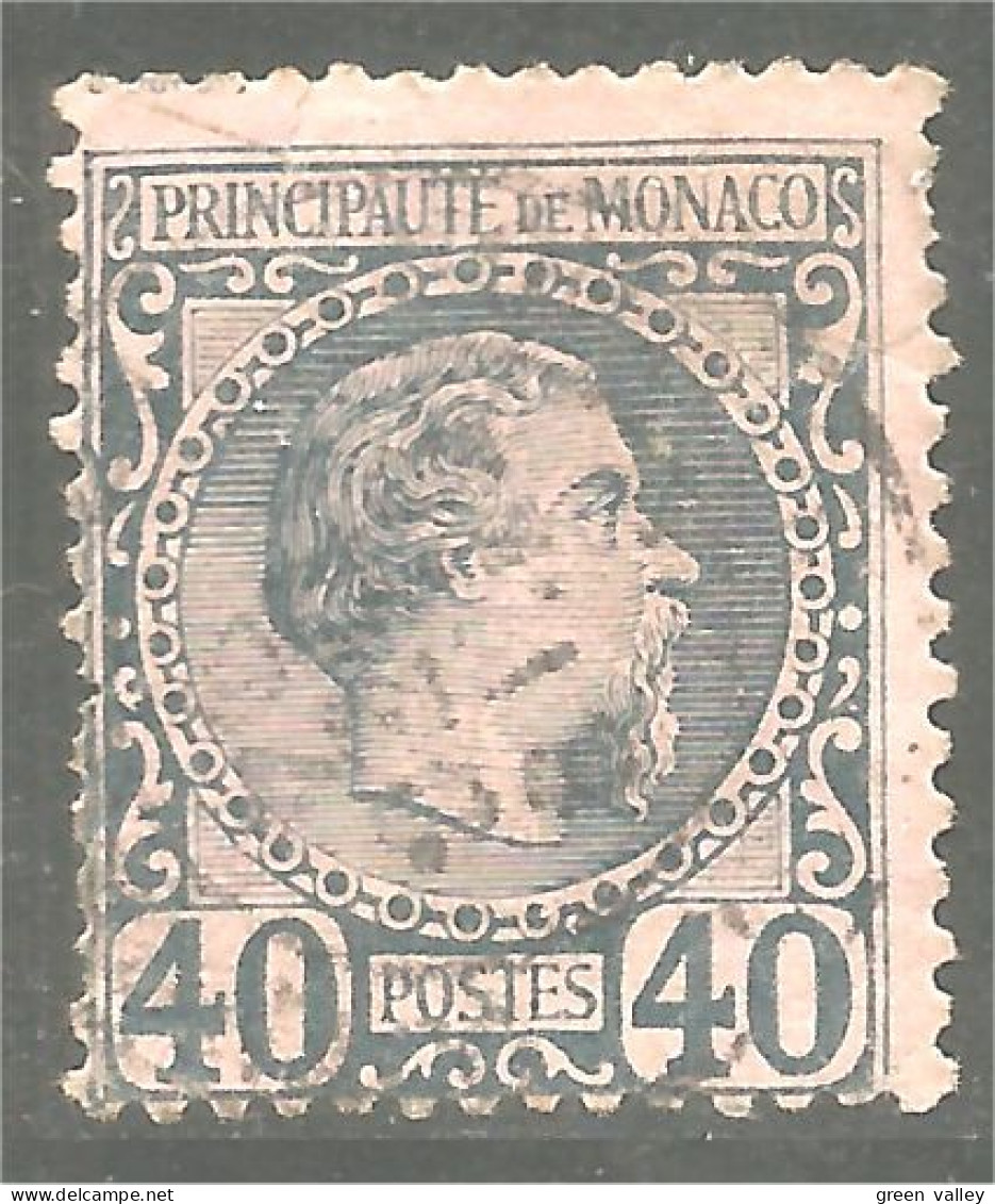 630 Monaco 1885 Yv 7 Prince Charles III Cote 60 Euros (MON-154) - Gebruikt