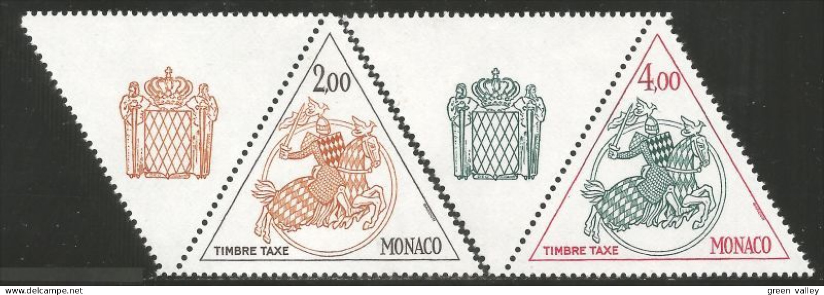 630 Monaco Taxe Postage Due 1980 Sceau Seal Knight Chevalier Cheval Horse MNH ** Neuf SC (MON-140) - Horses