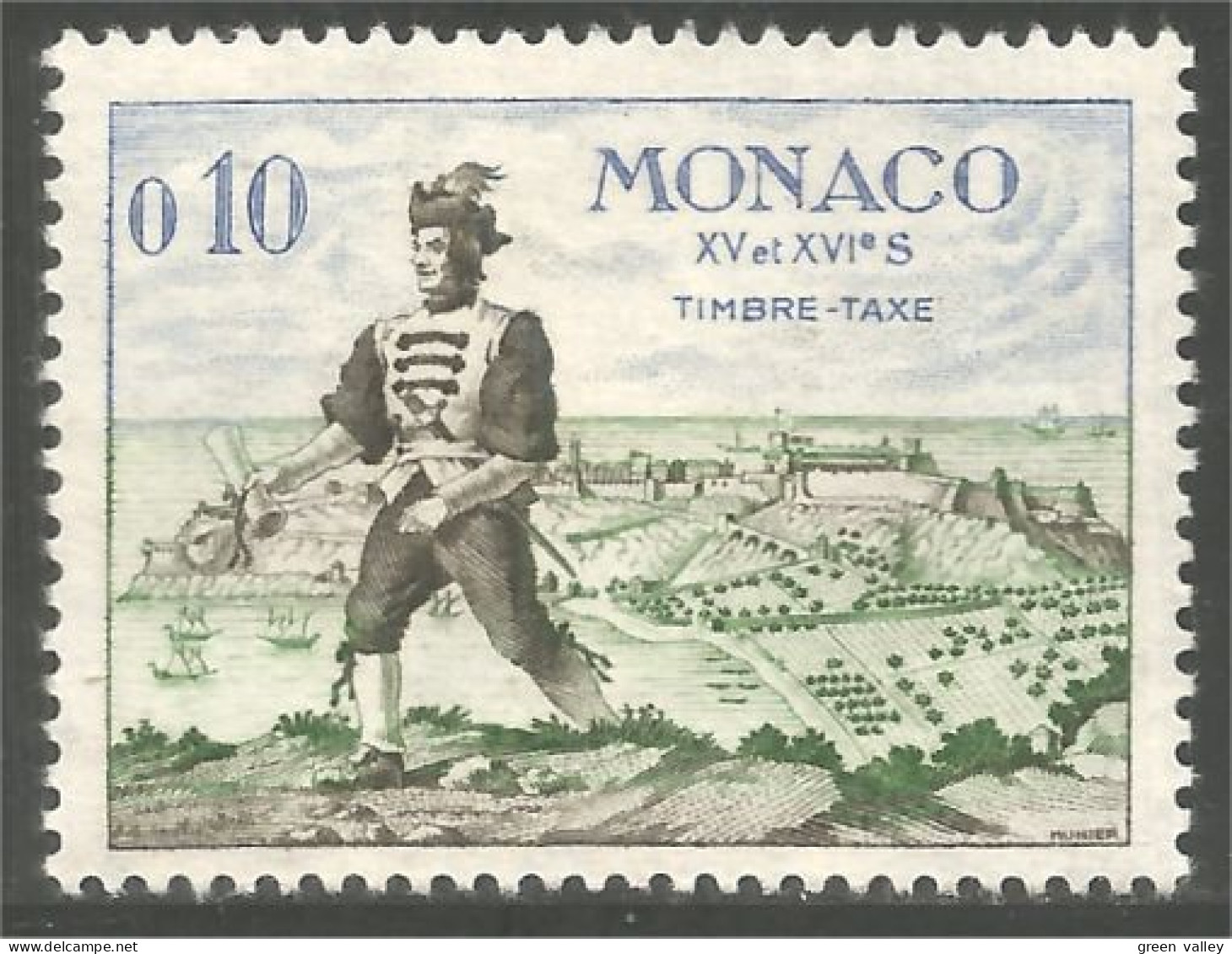 630 Monaco Taxe Postage Due Messenger Postier Postman Facteur Mailman MH * Neuf (MON-136b) - Poste