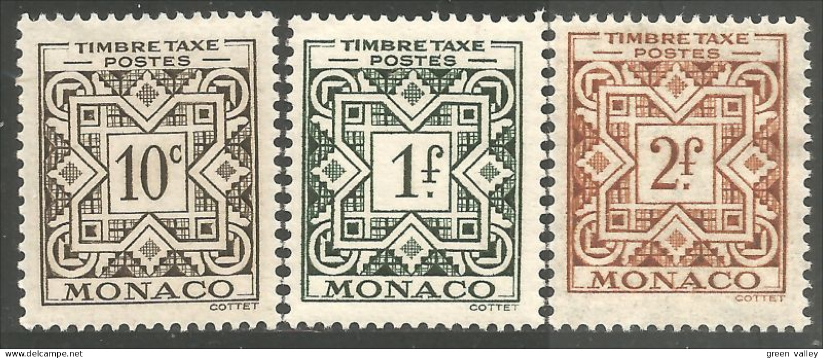 630 Monaco YT 29-33 Taxe Postage Due 1946 10c - 2 Francs MVLH * Neuf Légère (MON-127) - Taxe