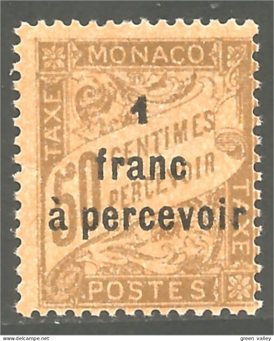 630 Monaco YT 17 Taxe Postage Due 1925 1 Franc A Percevoir MH * Neuf (MON-122) - Postage Due