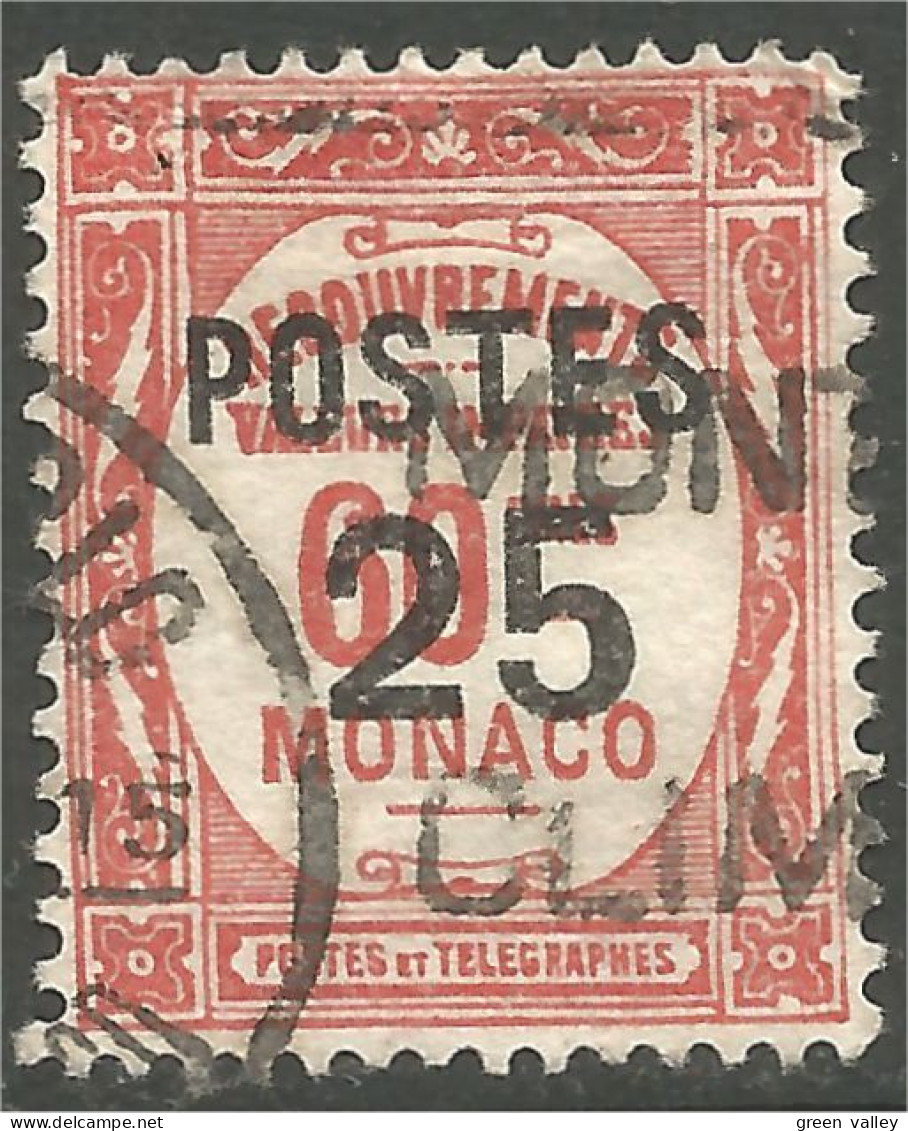 630 Monaco YT 144 Taxe Surchargé 25c Sur 60c (MON-99) - Used Stamps