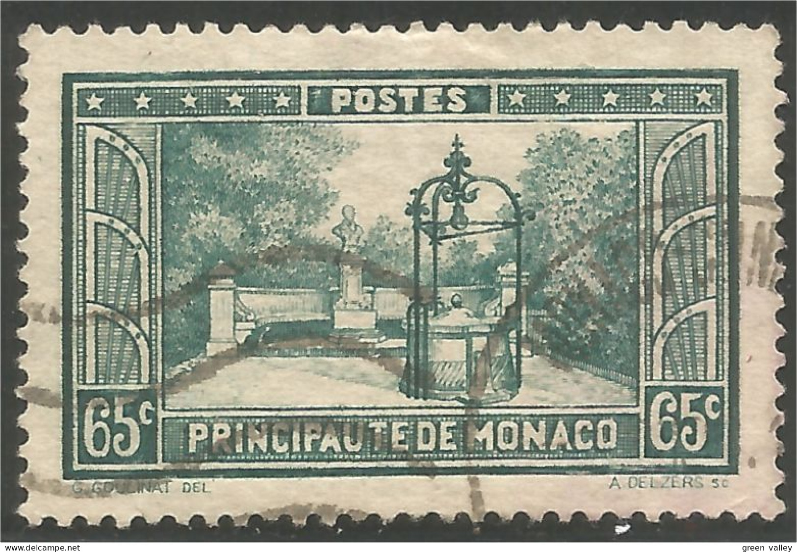 630 Monaco YT 124 Placette Francois-Bosio 65c (MON-91) - Used Stamps