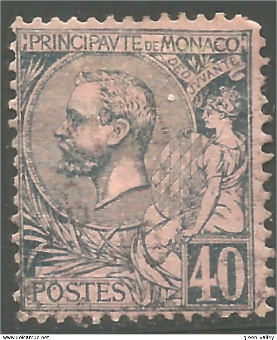 630 Monaco YT 17 40c Bleu Sur Rose 1891 (MON-61) - Used Stamps