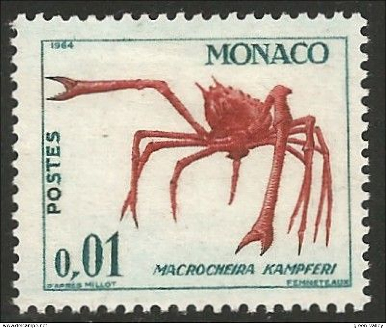 630 Monaco Crabes Crustacés Crabs Crustaceans Cangrejo Krabbe Granchio Caranguejo MH * Neuf (MON-49) - Schaaldieren