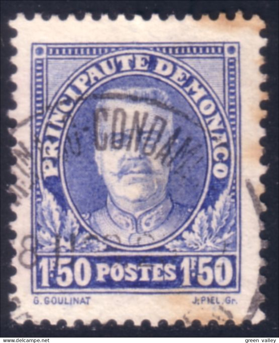 630 Monaco YT 118 1f50 Outremer Oblitération Circulaire (MON-33) - Used Stamps