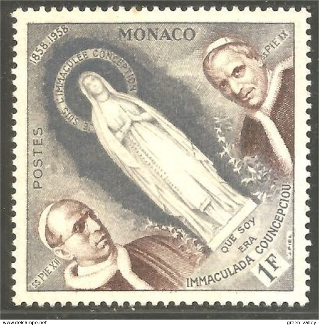 630x Monaco Immaculée Conception Papes Popes Pie IX Pie XII MH * Neuf (MON-897) - Papas