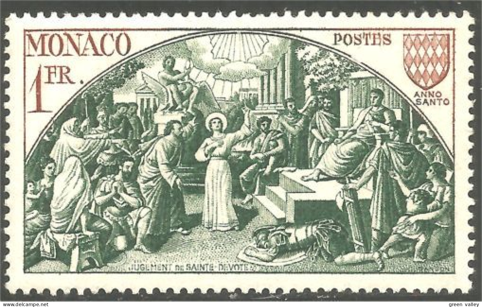 630x Monaco 1951 Année Sainte Holy Year Jugement Dévolte Judgment MH * Neuf (MON-907) - Cristianismo