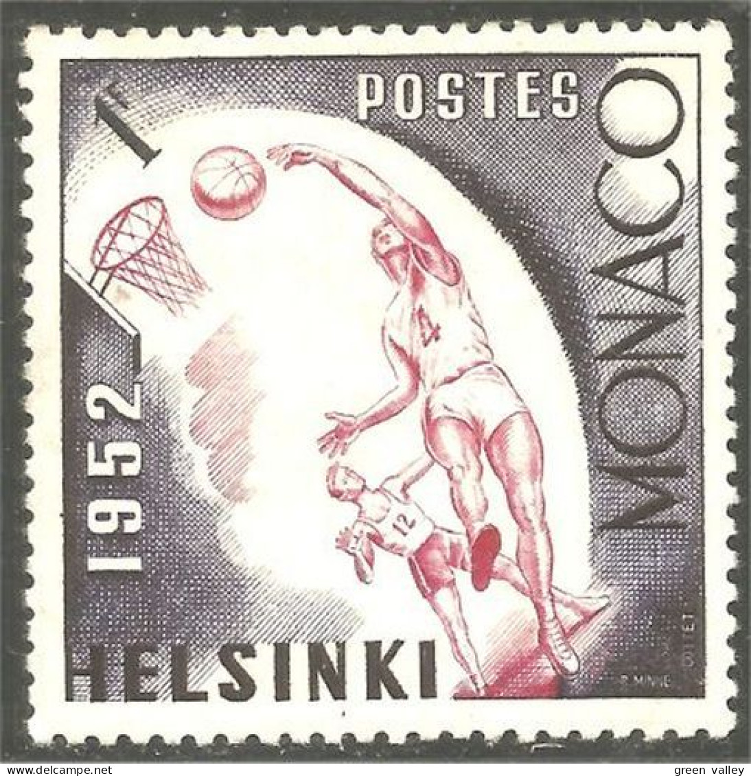 630x Monaco Basketball Basket-ball Helsinki Jeux Olympiques 1952 Olympic Games MH * Neuf (MON-898) - Pallacanestro