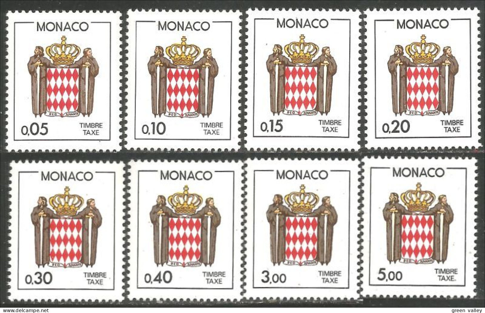 630 Monaco Yv Taxe 75-82 Ecusson Armoiries Coat Arms MNH ** Neuf SC (MON-881) - Stamps