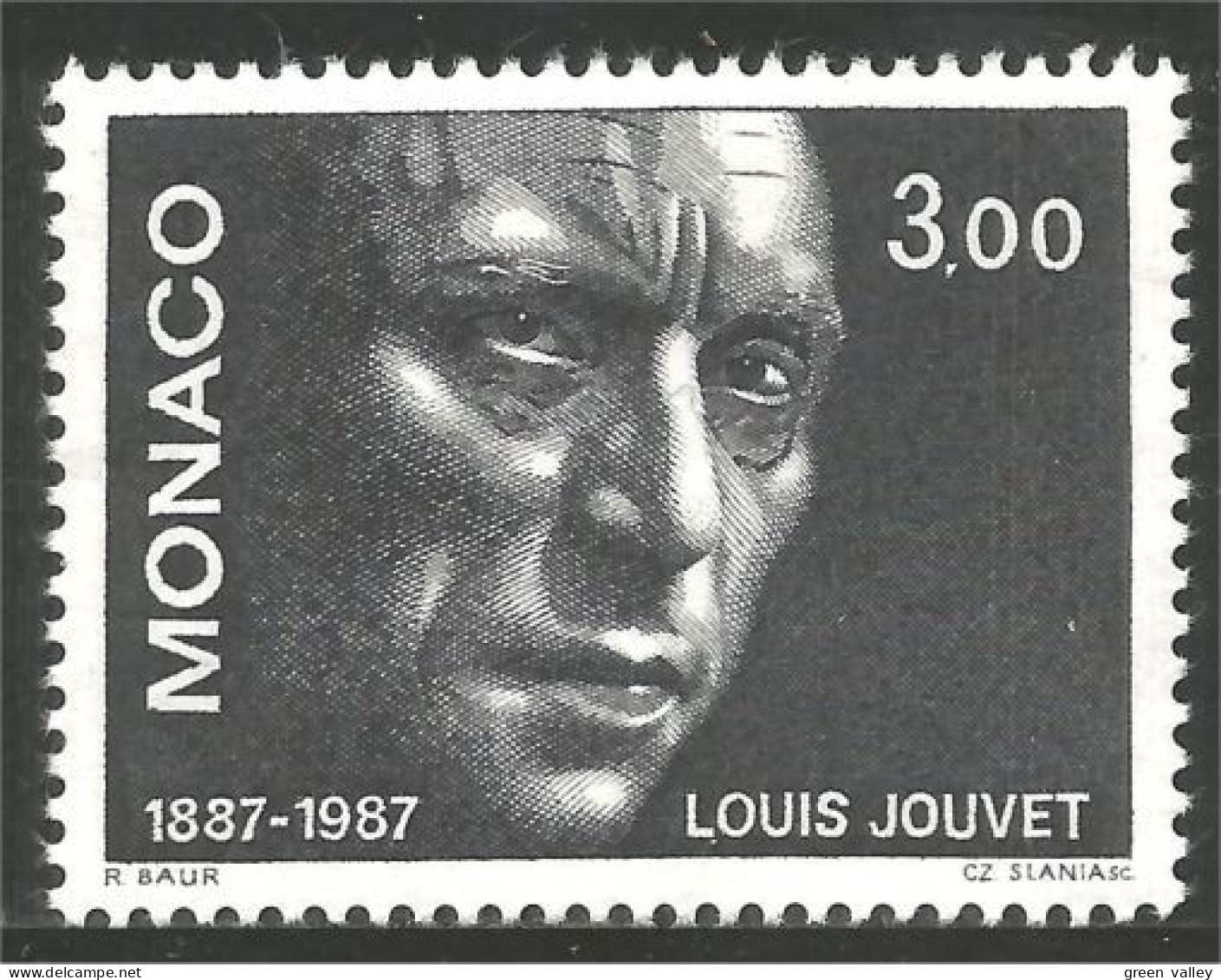 630 Monaco Yv 1603 Louis Jouvet Acteur Actor MNH ** Neuf SC (MON-865b) - Acteurs