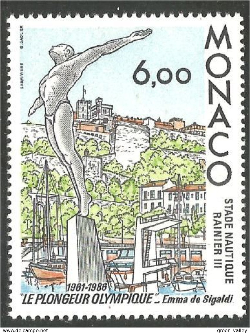 630 Monaco Yv 1549 Statue Plongeur Diver Diving Pongeon Natation Swimming MNH ** Neuf SC (MON-834b) - Tuffi