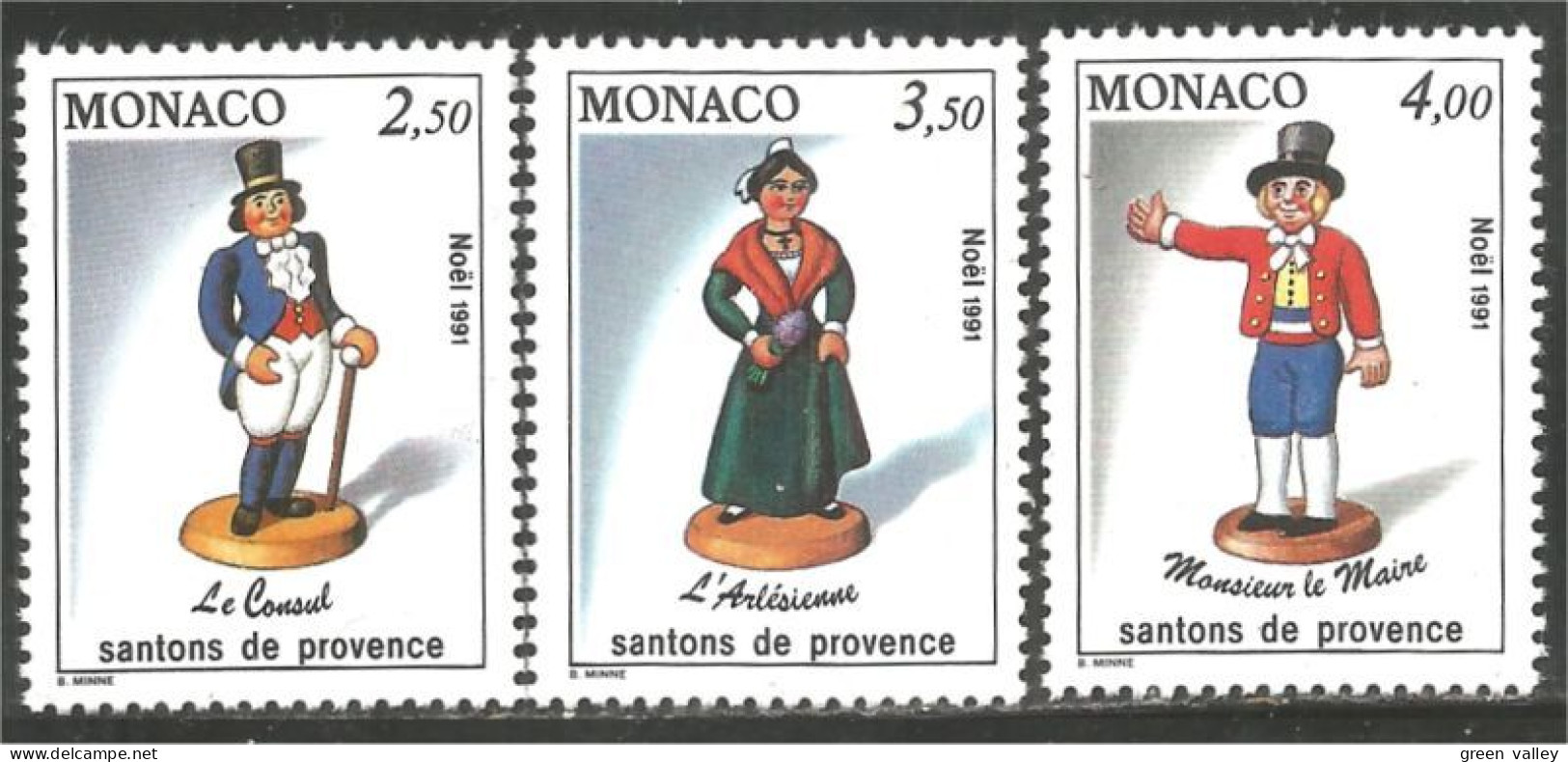 630 Monaco Yv 1794-96 Noel Christmas Weihnachten Santons MNH ** Neuf SC (MON-837) - Christmas