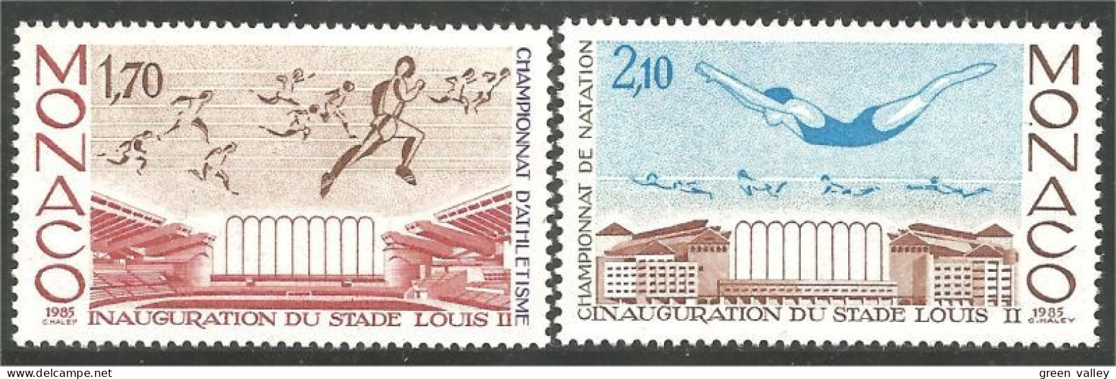 630 Monaco Yv 1475-76 Athlétisme Natation Plongeon Diving Swimming MNH ** Neuf SC (MON-804c) - Tuffi