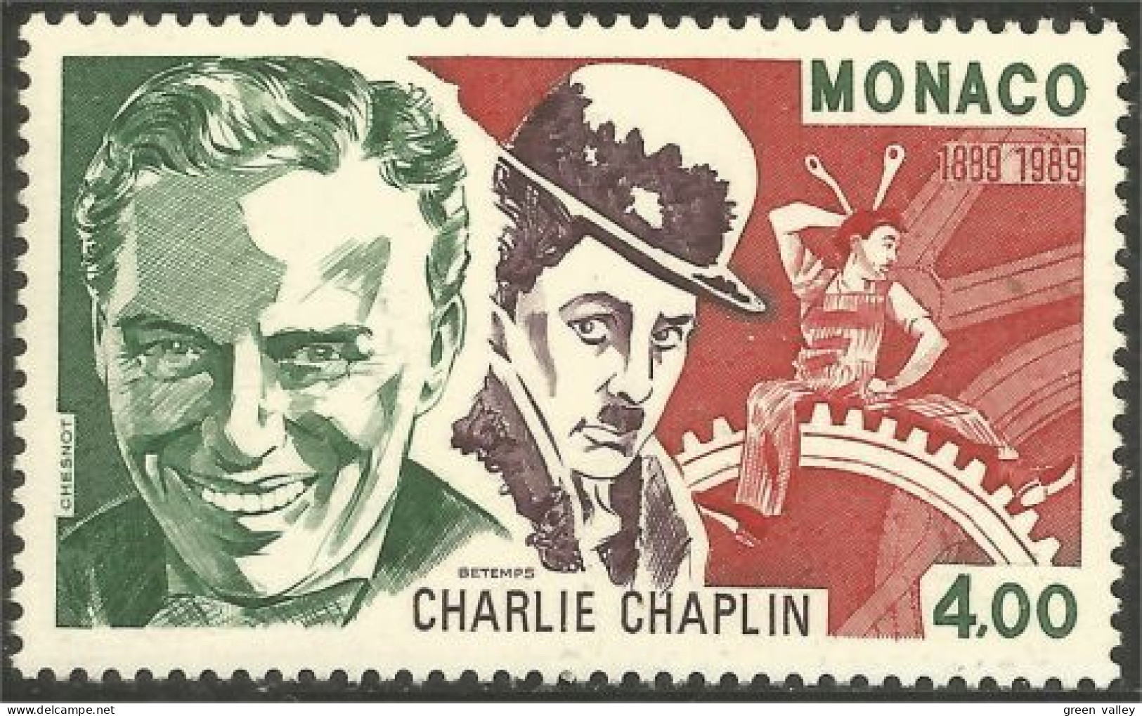 630 Monaco Yv 1680 Charlot Charlie Chaplin Cinéma Movies MNH ** Neuf SC (MON-772b) - Kino