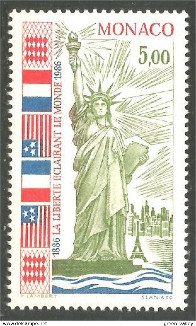 630 Monaco Yv 1535 Statue Liberté Liberty Drapeau Flag MNH ** Neuf SC (MON-743b) - Stamps