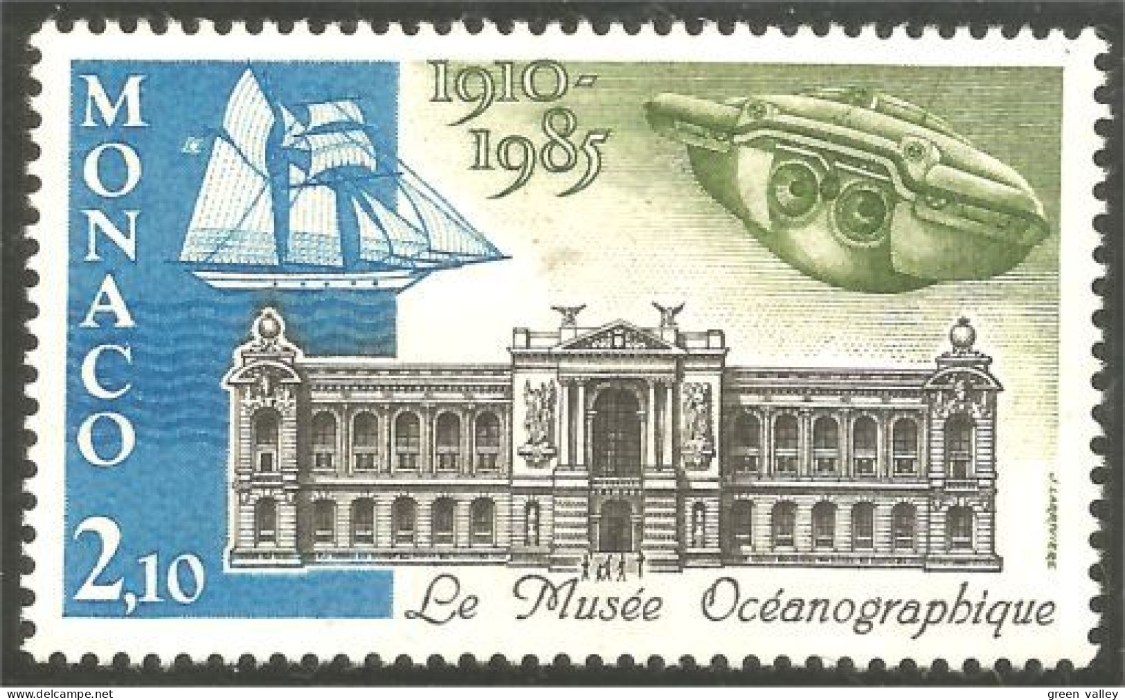 630 Monaco Yv 1473 Musée Ocean Museum Sous-marin Submarine MNH ** Neuf SC (MON-733c) - Duikboten