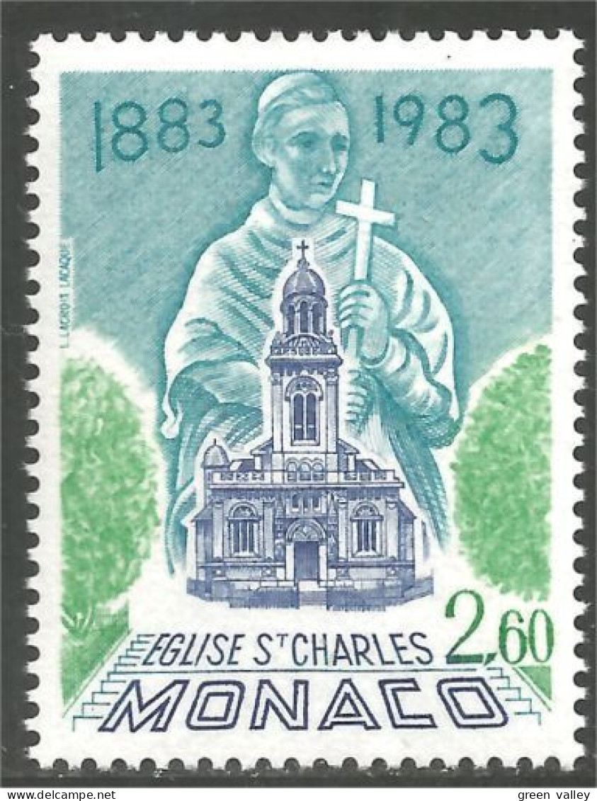 630 Monaco Yv 1368 Eglise Saint Charles Church MNH ** Neuf SC (MON-724b) - Iglesias Y Catedrales