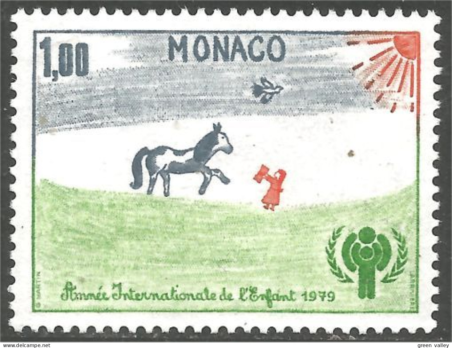 630 Monaco Yv 1182 Année Enfant Cheval Horse Pferd Paard Cavallo MNH ** Neuf SC (MON-714d) - Other & Unclassified