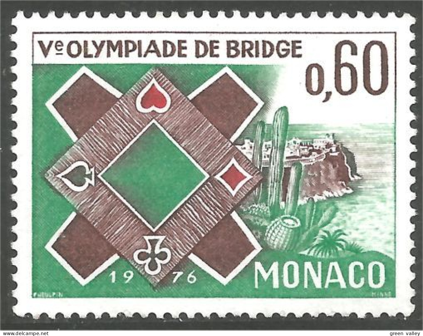 630 Monaco Yv 1052 Olympiade Bridge Cartes Cards MNH ** Neuf SC (MON-709) - Ohne Zuordnung