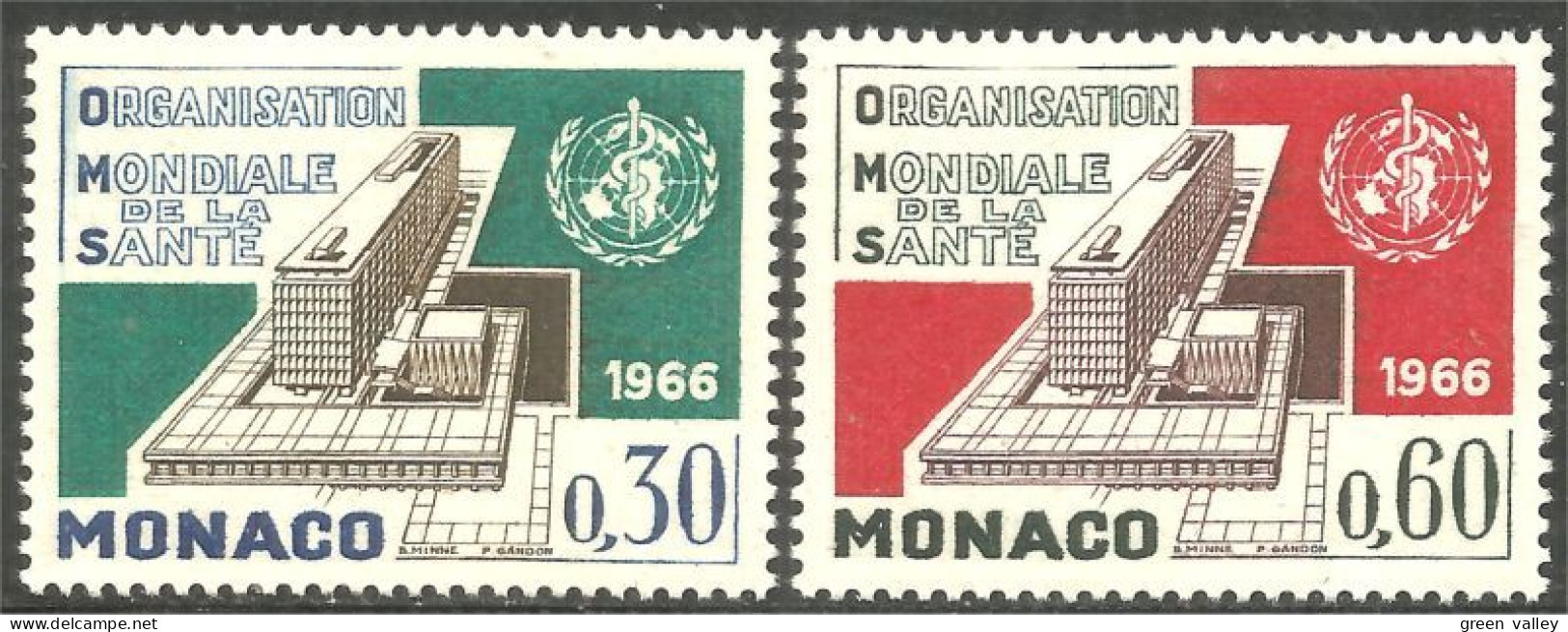 630 Monaco Yv 703-704 OMS WHO Santé Health Organisation MNH ** Neuf SC (MON-671) - Unused Stamps