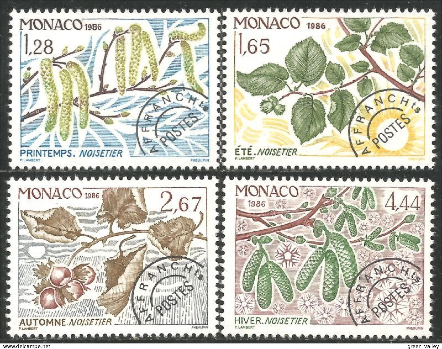 630 Monaco Préo Yv 90-93 Noisetier Nuts Noisette Tree Fruit Tree Arbre MNH ** Neuf SC (MON-636a) - Precancels