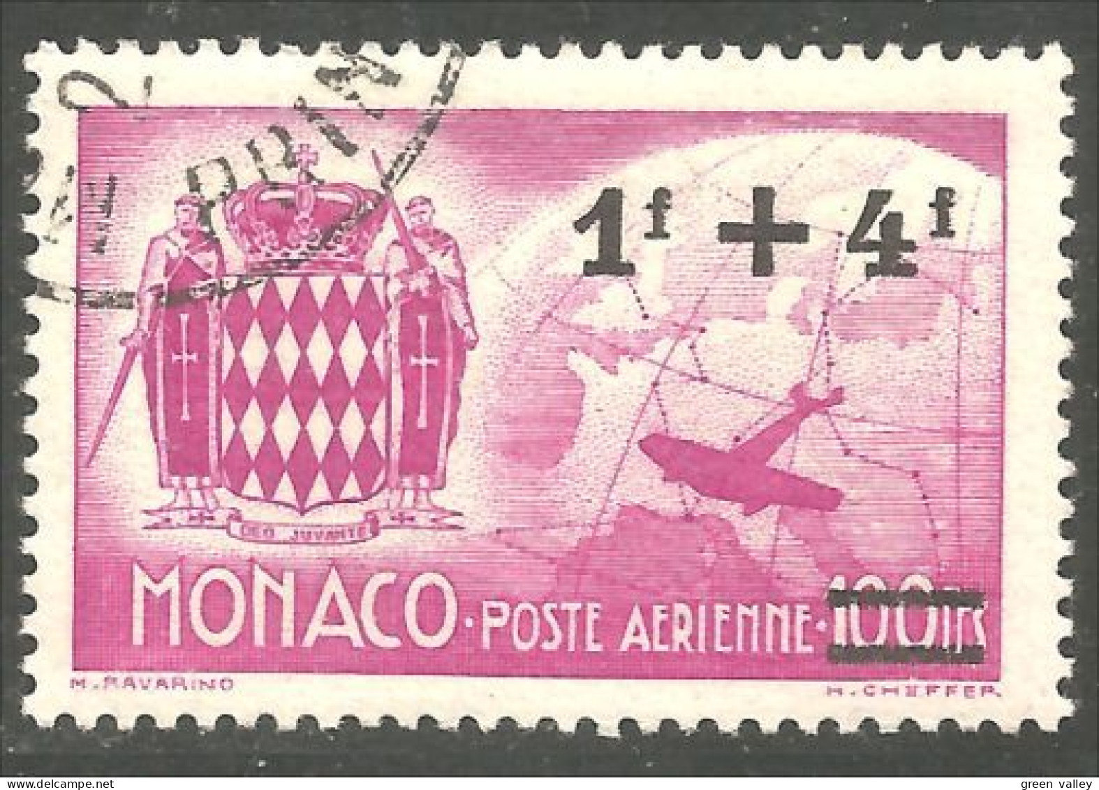 630x Monaco Armoiries Coat Of Arms Surcharge (MON-585) - Francobolli