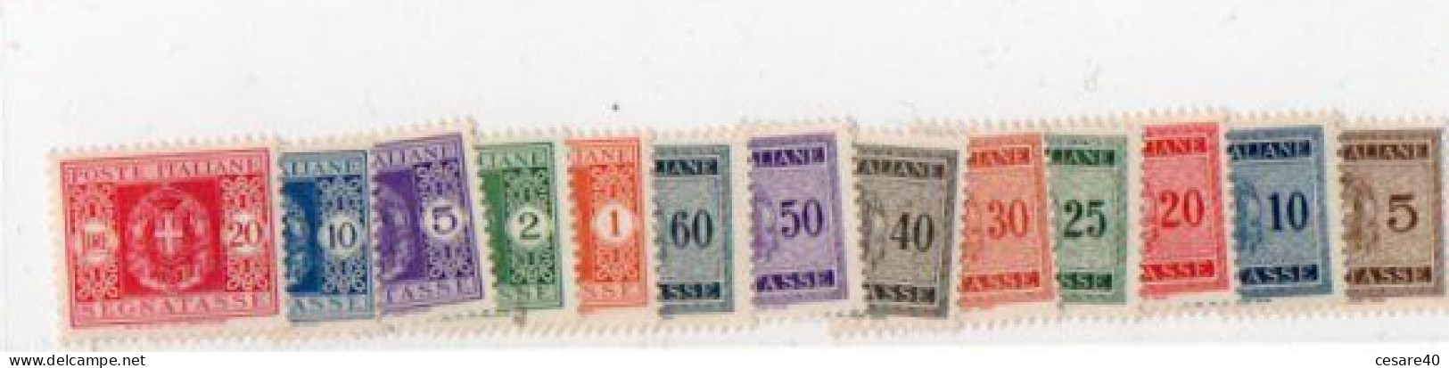 ITALIA - SEGNATASSE - Serie Completa, 13 Valori 1934, MNH** Perfetti, Sassone € 125 - MAR 2024,02 - Taxe