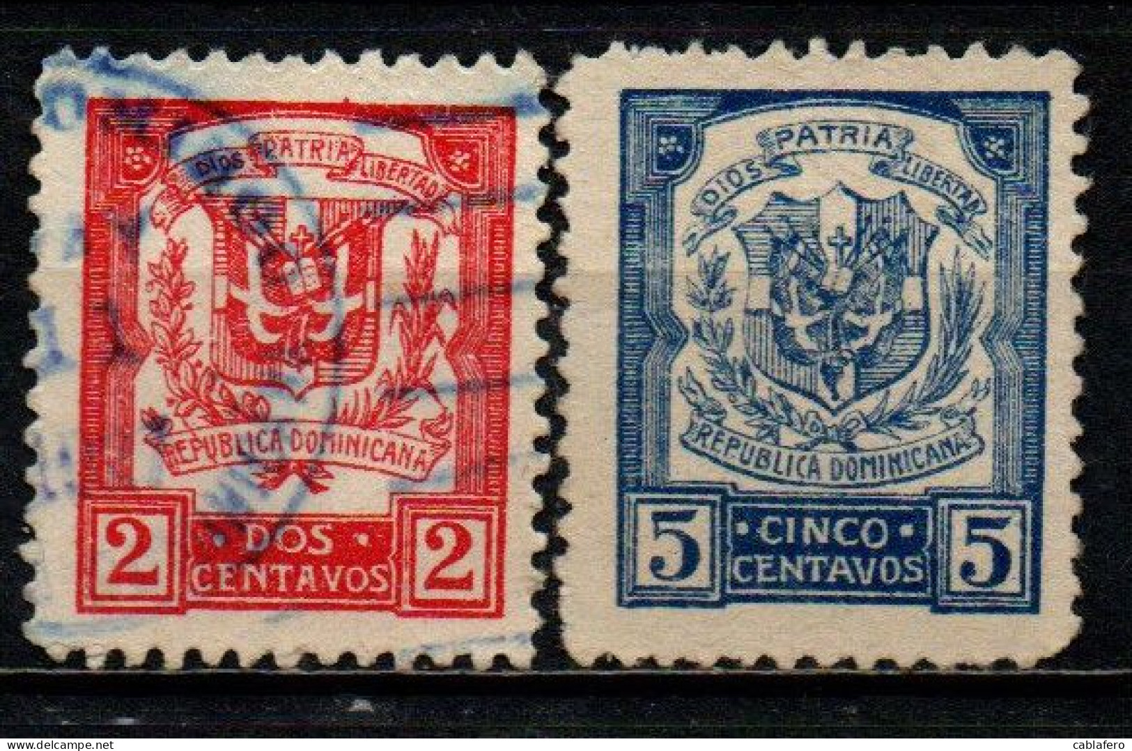 REPUBBLICA DOMENICANA - 1924 - STEMMA - NUOVO TIPO - USATI - Dominicaanse Republiek
