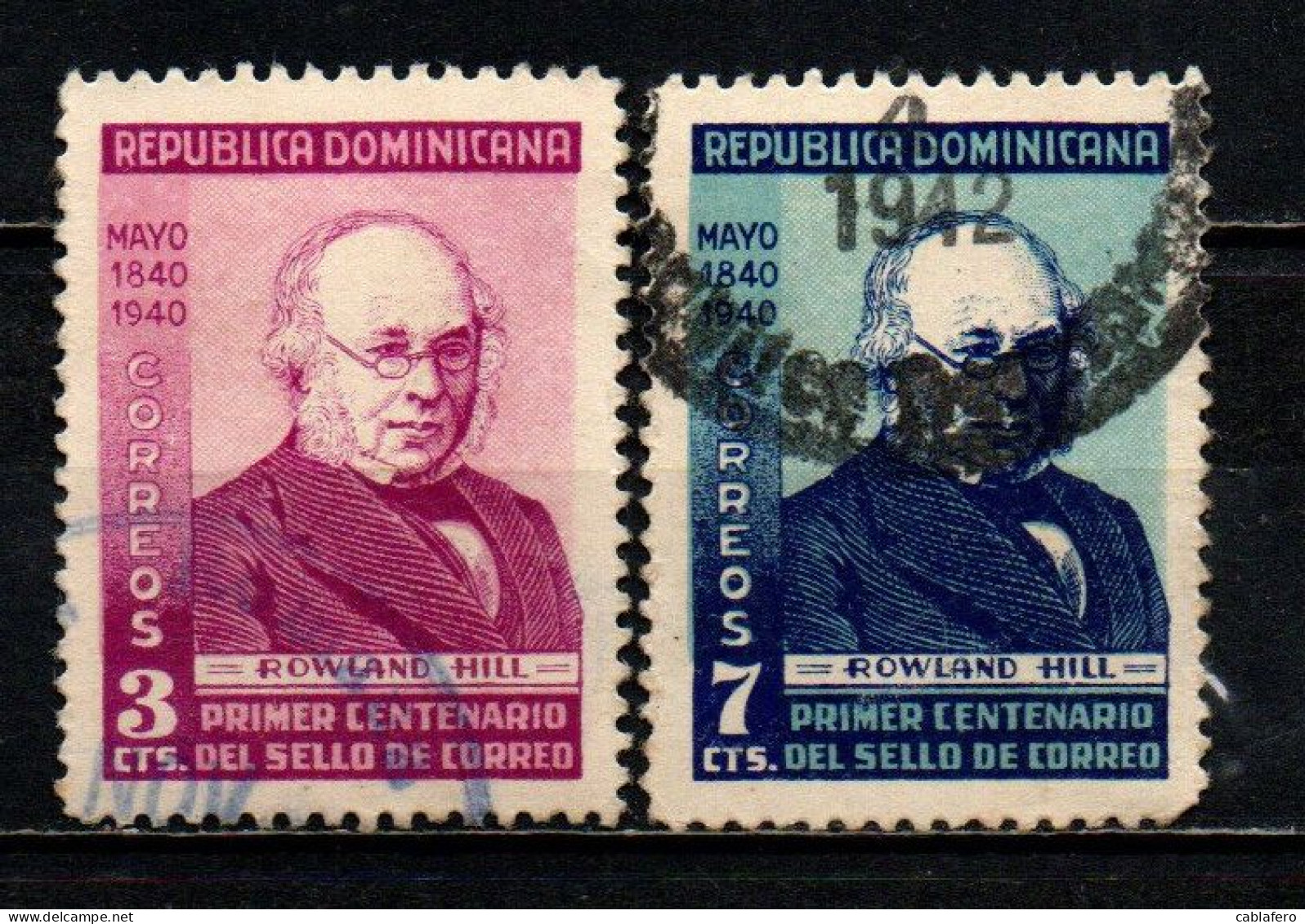 REPUBBLICA DOMENICANA - 1940 - Sir Rowland Hill - Centenary Of First Postage Stamp - USATI - Dominicaanse Republiek