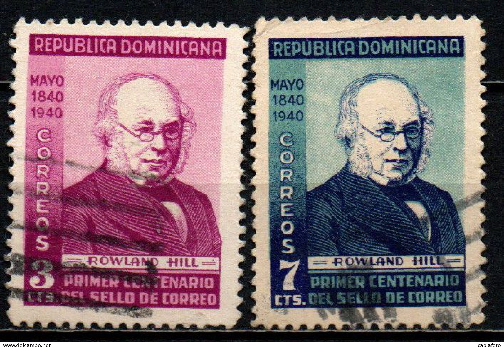 REPUBBLICA DOMENICANA - 1940 - Sir Rowland Hill - Centenary Of First Postage Stamp - USATI - Dominicaanse Republiek