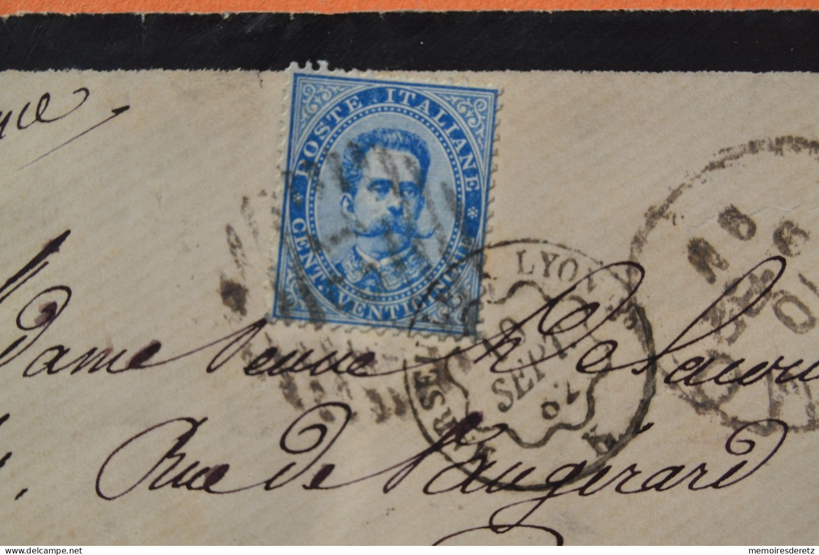 Italie Italia - Enveloppe Timbre Humbert 1er 25 Cent. - 1882 Pour Paris France - Andere & Zonder Classificatie